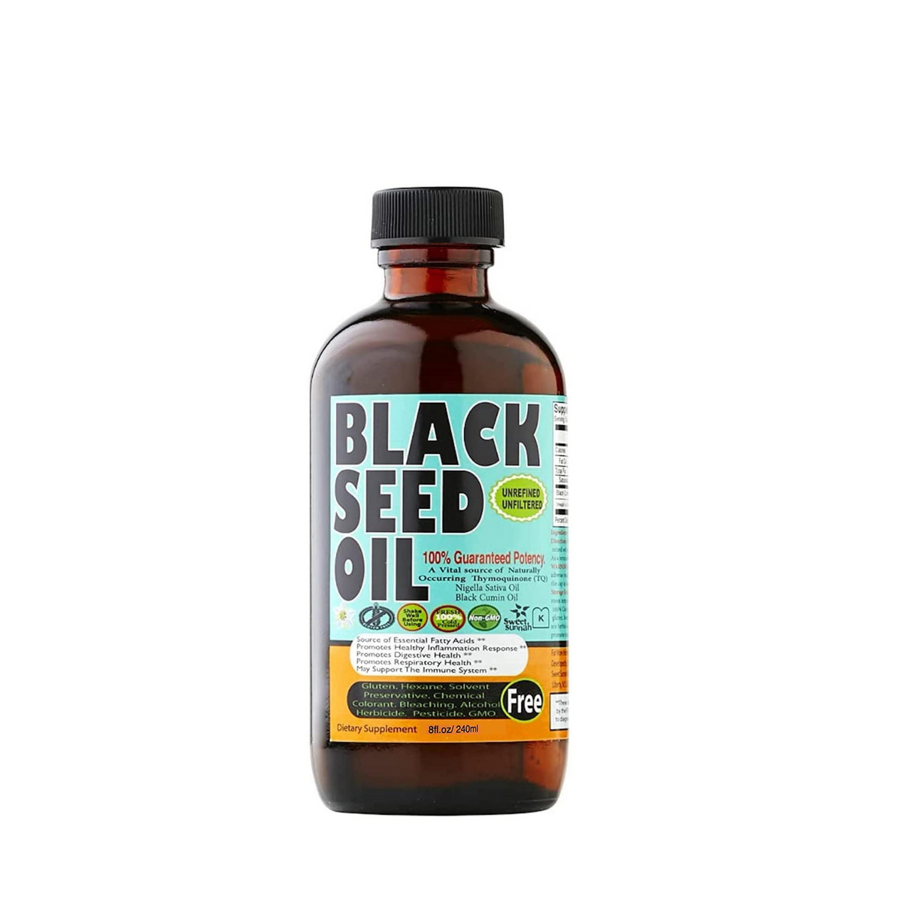 Pure Cold-Pressed Black Seed Oil, 8 oz, Oil, Cold Pressed